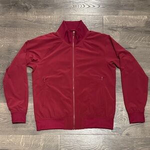 Athleta Women’s Deep Red Full-Zip Bomber Jacket
